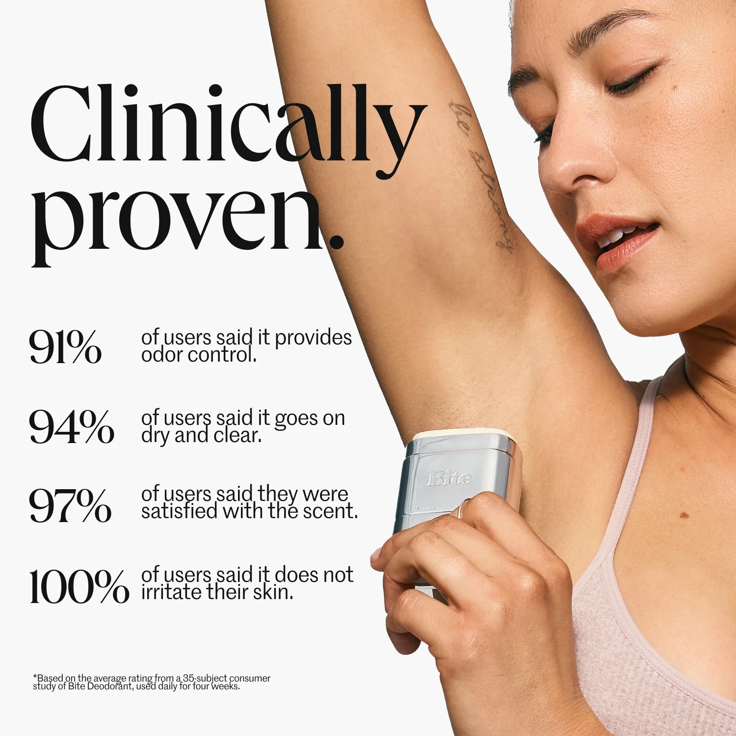 Fragrance-Free Natural Deodorant by Bite - Clinically Proven Odor Control, Long-Lasting, Refillable - Image 2